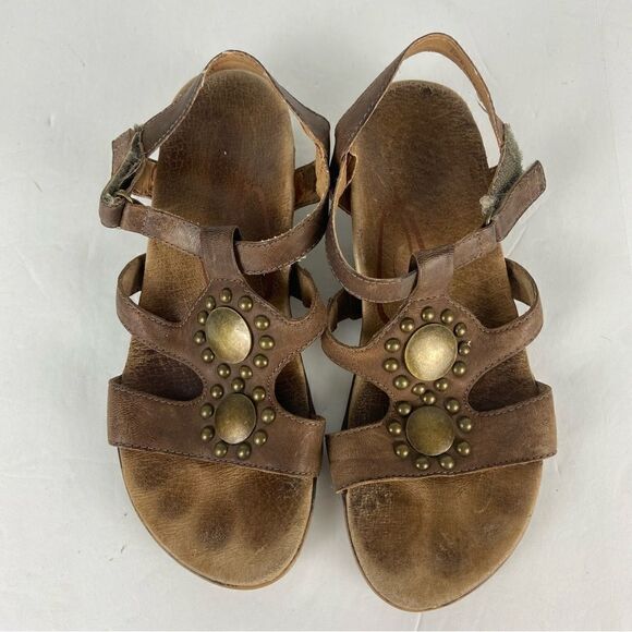 Aetrex Women’s Gladiator Sandals Comfort Brown Leather Embellished Size 36/ 6 - Picture 15 of 16